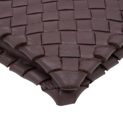Pre Owned Bottega Veneta Petra Woven Nappa Leather Twist Lock Clutch