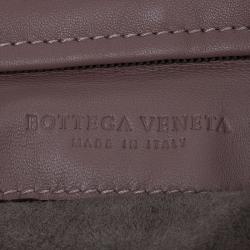 Pre Owned Bottega Veneta Petra Woven Nappa Leather Twist Lock Clutch