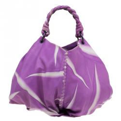 Pre Owned Bottega Veneta Violet Tye Dye Leather Large Aquilone Fortune Cookie Hobo