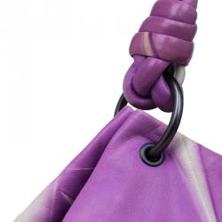 Pre Owned Bottega Veneta Violet Tye Dye Leather Large Aquilone Fortune Cookie Hobo