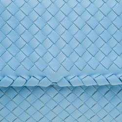 Pre Owned Bottega Veneta Baby Blue Intrecciato Leather Small Olimpia Top Handle Bag