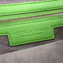 Pre Owned Bottega Veneta Green Intrecciato Woven Nappa Leather Medium Belly Veneta Hobo
