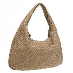 Pre Owned Bottega Veneta Brown Intrecciato Stitched Nappa Leather Medium Veneta Hobo 