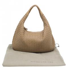 Pre Owned Bottega Veneta Brown Intrecciato Stitched Nappa Leather Medium Veneta Hobo 