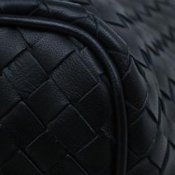 Pre Owned Bottega Veneta Black Intrecciato Nappa Leather Shoulder Bag