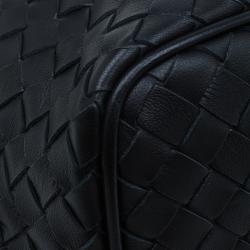 Pre Owned Bottega Veneta Black Intrecciato Nappa Leather Shoulder Bag