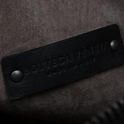 Pre Owned Bottega Veneta Black Intrecciato Nappa Leather Shoulder Bag