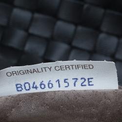 Pre Owned Bottega Veneta Black Intrecciato Nappa Leather Shoulder Bag