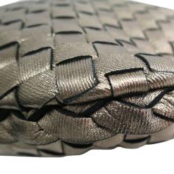 Pre Owned Bottega Veneta Grey Intrecciato Woven Nappa Leather Large Veneta Hobo