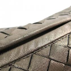 Pre Owned Bottega Veneta Grey Intrecciato Woven Nappa Leather Large Veneta Hobo