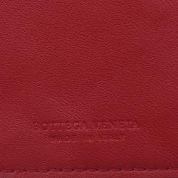 Pre Owned Bottega Veneta Red Croc Embossed Fume Wallet