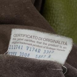 Pre Owned Bottega Veneta Olive Green Leather Large Cervo Hobo