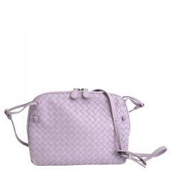 Bottega Veneta Light Purple Intrecciato Nappa Leather Messenger Bag