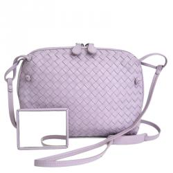 Bottega Veneta Light Purple Intrecciato Nappa Leather Messenger Bag