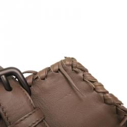 Pre Owned Bottega Veneta Brown Intrecciato Calfskin Leather Tote