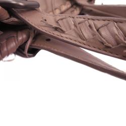 Pre Owned Bottega Veneta Brown Intrecciato Calfskin Leather Tote