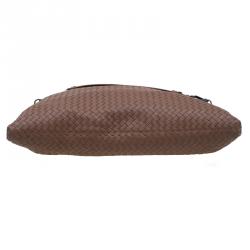 Pre Owned Bottega Veneta Brown Intrecciato Woven Nappa Leather Convertible Tote