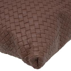 Pre Owned Bottega Veneta Brown Intrecciato Woven Nappa Leather Convertible Tote