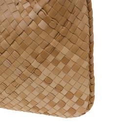 Pre Owned Bottega Veneta Biege Intrecciato Nappa Leather Medium Veneta Hobo