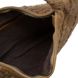 Pre Owned Bottega Veneta Biege Intrecciato Nappa Leather Medium Veneta Hobo