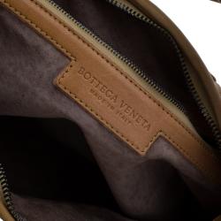 Pre Owned Bottega Veneta Biege Intrecciato Nappa Leather Medium Veneta Hobo