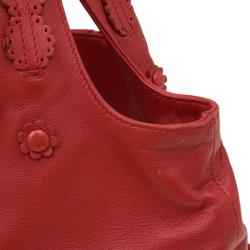 مملوكة مسبقًا Bottega Veneta Orange Perforated Leather Tote