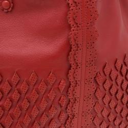 مملوكة مسبقًا Bottega Veneta Orange Perforated Leather Tote