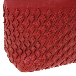 مملوكة مسبقًا Bottega Veneta Orange Perforated Leather Tote