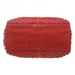 مملوكة مسبقًا Bottega Veneta Orange Perforated Leather Tote