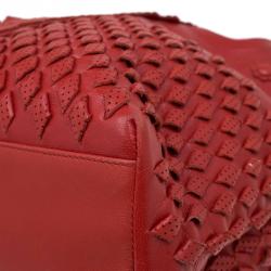 مملوكة مسبقًا Bottega Veneta Orange Perforated Leather Tote