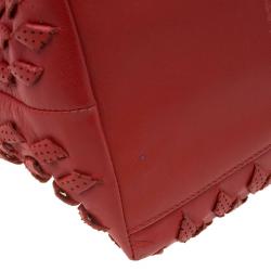 مملوكة مسبقًا Bottega Veneta Orange Perforated Leather Tote