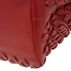 مملوكة مسبقًا Bottega Veneta Orange Perforated Leather Tote