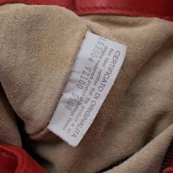 مملوكة مسبقًا Bottega Veneta Orange Perforated Leather Tote