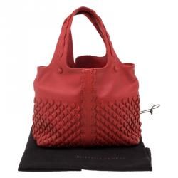 مملوكة مسبقًا Bottega Veneta Orange Perforated Leather Tote