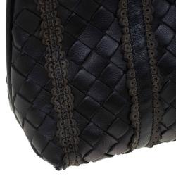 Pre Owned Bottega Veneta Black Nappa Intrecciato Leather Mini Ponza Handbag