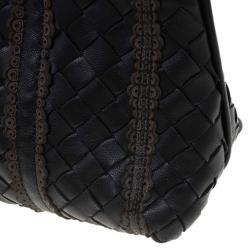 Pre Owned Bottega Veneta Black Nappa Intrecciato Leather Mini Ponza Handbag
