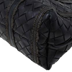 Pre Owned Bottega Veneta Black Nappa Intrecciato Leather Mini Ponza Handbag