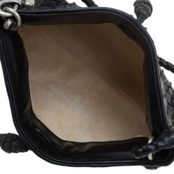 Pre Owned Bottega Veneta Black Nappa Intrecciato Leather Mini Ponza Handbag