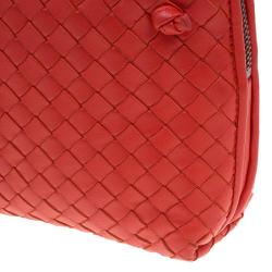 Bottega Veneta Red Intrecciato Nappa Leather Messenger Bag