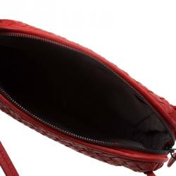 Bottega Veneta Red Intrecciato Nappa Leather Messenger Bag
