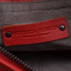 Bottega Veneta Red Intrecciato Nappa Leather Messenger Bag