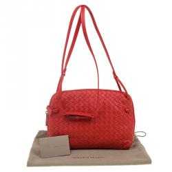 Bottega Veneta Red Intrecciato Nappa Leather Messenger Bag