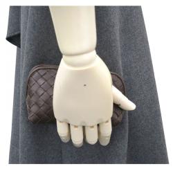 Pre Owned Bottega Veneta Black Intrecciato Zip Clutch