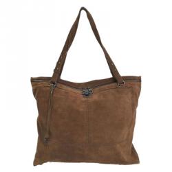 Pre Owned Bottega Veneta Brown Suede Tote