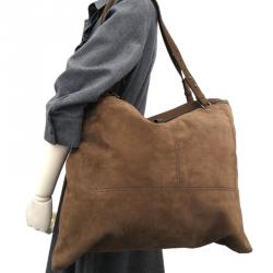 Pre Owned Bottega Veneta Brown Suede Tote