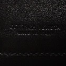 Pre Owned محفظة بوتيغا فينيتا كونتينينتال جلد إنترشياتو مغزول سوداء