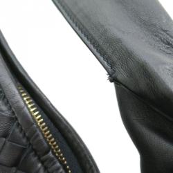 مملوكة مسبقًا Bottega Veneta Black Intrecciato Woven Leather Maxi Veneta Hobo