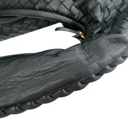 مملوكة مسبقًا Bottega Veneta Black Intrecciato Woven Leather Maxi Veneta Hobo