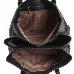 Pre Owned Bottega Veneta Black Intrecciato Roma Tote