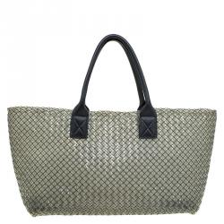 Pre Owned Bottega Veneta Black PVC Large Limited Edition Cabat Tote